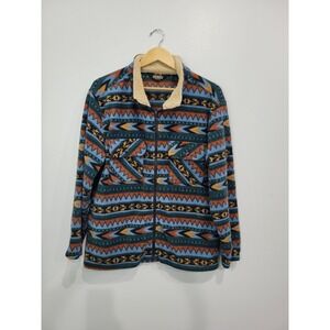 Guide‎ Gear Men's Fleece Jacket Aztec Print Sherpa Collar Zip Up Size M